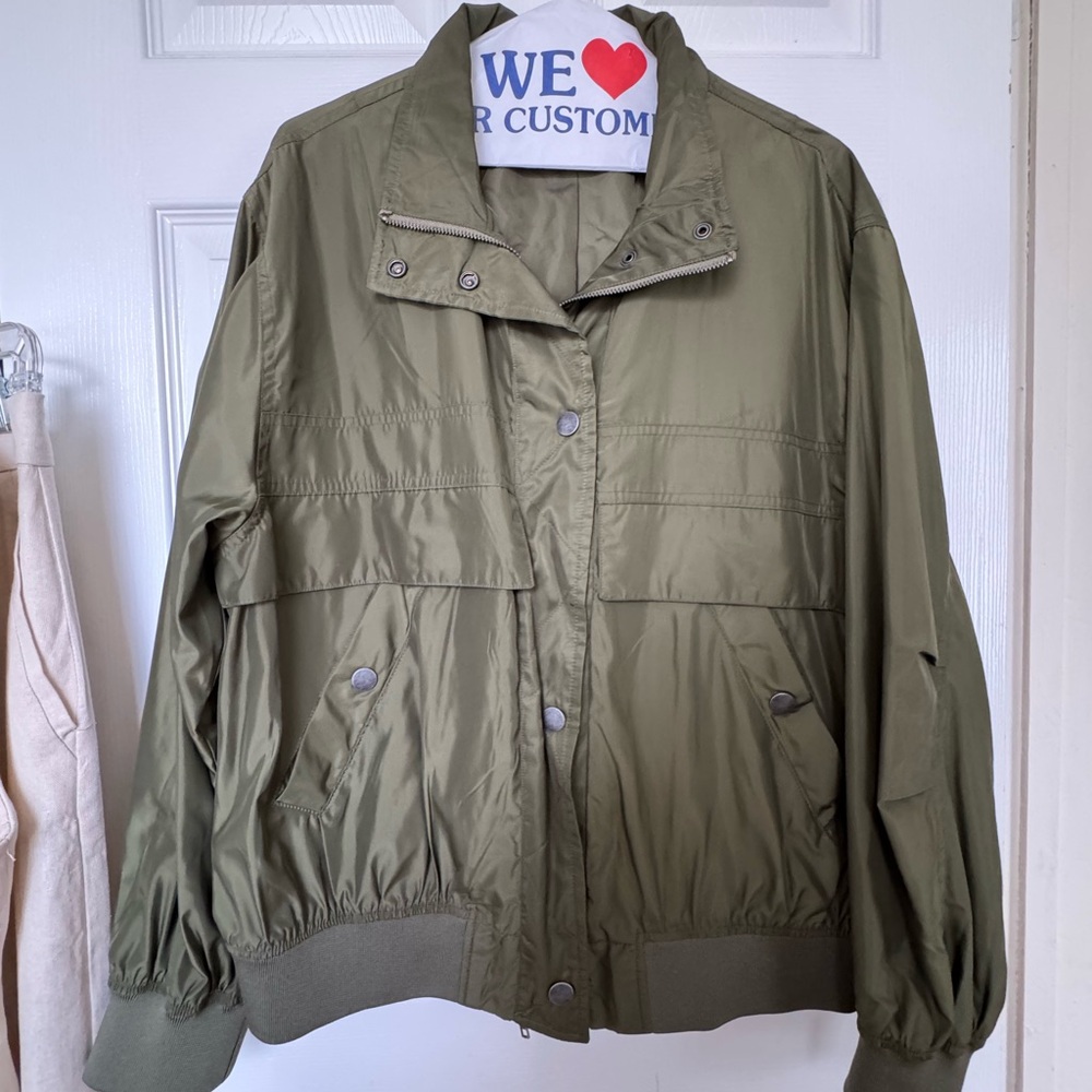 We The Free Sage Green Bomber Jacket